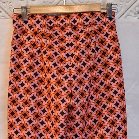 Asos Design Geometric Hippie Design Slim Flare Pants Red/Brown NWOT 4 - Picture 7 of 12